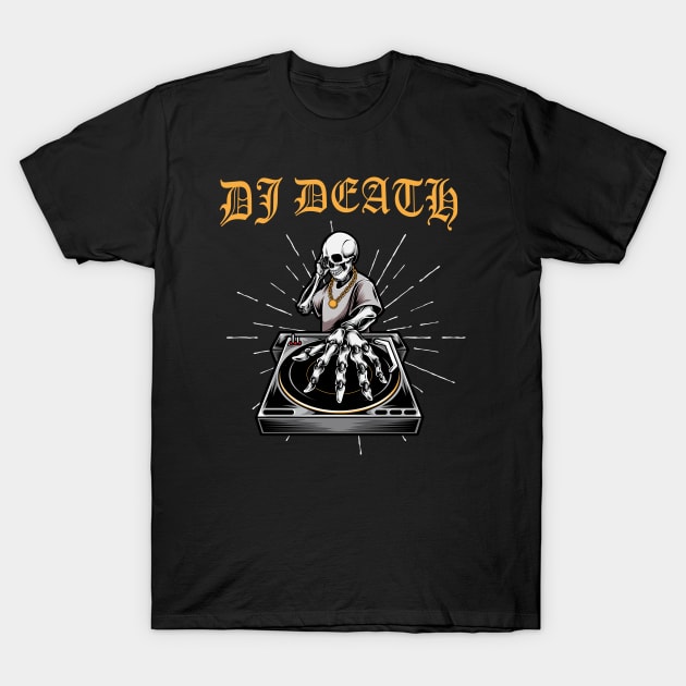 DJ Death Skull Vinyl T-Shirt by Foxxy Merch